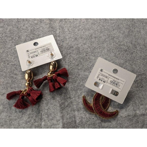 2 Lot SUGARFIX by BAUBLEBAR Earrings, Tassel Hoops - Picture 2 of 2